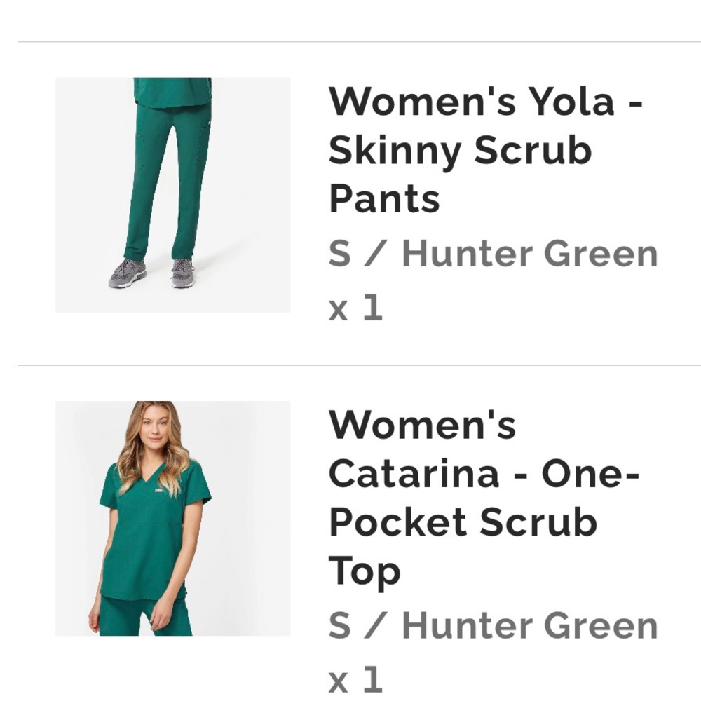 Figs Scrub set. Hunter green.